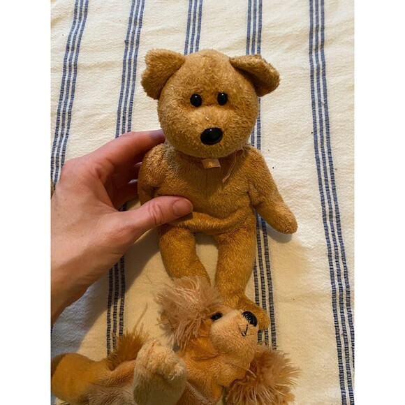 Stuffed animal beanie baby lot of 4 tan bear dog puppy - Picture 4 of 10